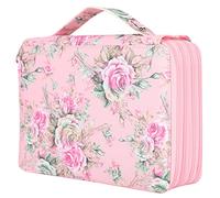 BestAlice Pencil Case, 200 Slots Large Capacity Pencil Case Organizer, 4 Layer Zipper Pencil Storage Bag with Compartment Pen Holder Storage Pocket for College School Office(Foundation Rose)