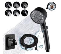 BestAlice Shower Head with 2m Hose, High Pressure Handheld Shower Head with On/Off Pause Function, 5 Spray Modes Handheld Shower Head with Bracket, Black