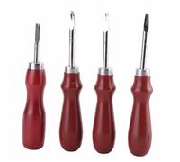 BestAlice Tandy Leather Factory Craftool Edge Beveler Leather Strop 4 Pcs Leather Edger Leather Edge Chamfering Sharpener Hand Made DIY Leather Tool Leather Edge Beveler