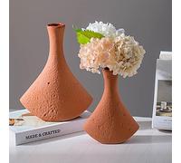 BestAlice Terracotta Vase for H ome Decor Set of 2, Ceramic Vase for Pampas Grass, Vases for Flowers, Dried Flower Vase, Modern Vases for Centerpieces