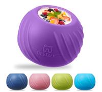 Bestalk Long-Lasting Dog Lick Toy, Wobbly Dog Enrichment Lick Bowl to Keep Dogs Busy, Interactive Stuffable Dog Treat Feeder for Boredom, Silicone Treat Dispensing Chew Toy(Purple,L)