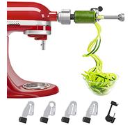 Bestand Spiralizer Attachment Compatible with KitchenAid Stand Mixer Packed with Peel, Core and Slice, Vegetable Slicer (Not KitchenAid Brand Spiralizer) (5 Blades, Silver 1)