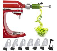 Bestand Spiralizer Attachment Compatible with KitchenAid Stand Mixer Packed with Peel, Core and Slice, Vegetable Slicer (Not KitchenAid Brand Spiralizer) (7 Blades)
