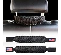BESTAOO Headrest Grab Handles, Universal Paracord Rear Seat Grab Handles & Safety Grip Handles for Jeep Wrangler Accessories, Ford Bronco 2021+, Trucks, SUV, Cars (Black)