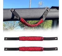 BESTAOO Roll Bar Grab Handles Paracord Grip Handle for Ford Bronco Accessories 2021 2022 2023 2024, 2 Pack (Red)