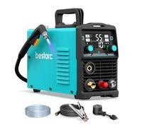 bestarc Plasma Cutter, 55Amp Blow Back Pilot Arc with [Air Sensor Technology], 110V/220V Dual Voltage Non-HF Plasma Cutting Machine, Digital Screen Display (CUT55XP 110V/220V)