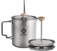 Bestargot Camping Titanium Cup, Outdoor Portable Mug, Pure Titanium Pot, Multi-Functional Outdoor Travel Mug, Capacity 750ml Max, Light 220g