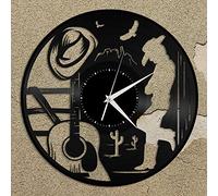 BESTART Country Music Vinyl Wall Clock Gift for Music Lovers Home Vintage Decoration Vintage Design Office Bar Room Home Decor