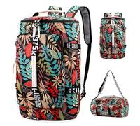 bestbargainhouse Backpack Womens, 40L Waterproof Floral Duffle Backpacks Travel Laptop Rucksack Lightweight Gym Bag Unisex Daypack for School Outdoor Hiking Walking Camping