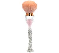 Bestbling Bling Bling Rhinestones Wine Glass Shaped Foundation Makeup Brush with Soft Fiber Bristles and Long Handle for Makeup Application (Silver)