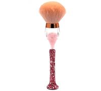 Bestbling Bling Bling Rhinestones Wine Glass Shaped Foundation Makeup Brush with Soft Fiber Bristles and Long Handle for Makeup Application (Pink)