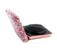 Bestbling Bling Rhinestone Air Cushion Compact Container 0.17/0.7 oz Capacity Empty Foundation Makeup Powder Puff Box Case Refillable Container with Puff for DIY Travel Trip, Pink