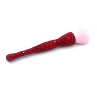 Bestbling Bling Rhinestone Large Mineral Powder Brush - Soft and Luxurious Makeup Foundation Brush for Large Coverage - Ideal for Blending, Buffing, and Setting (Red)