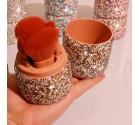 Bestbling Bling Sparkling rhinestone Five-Piece Makeup Brush Set-Complete Beauty Tool Kit for Flawless Makeup Application (Golden)