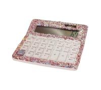Bestbling BlingBlingLuxury Rhinestone Calculator for Women - 12-Digit Large Display, Handcrafted Sparkling Crystal Desk Calculator, Computer-Style Keys (Pink)