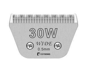 BESTBOMG 30 W Wide, Removable Blades for Pet Grooming, Compatible with Heiniger/Moser Max45/Andis/Oster A5, Cutting Length 1/50 Inch (0.5 mm)