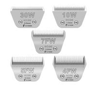 BESTBOMG 5 Pack Dog Grooming Replacement Wide Blade Compatible with Andis/Wahl/Oster Dog Clippers (10W+30W+7FW+5FW+4FW)