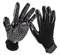 Bestbuy Dog Grooming Gloves - Improved Five Finger Design Rubber Dog Bathing Glove Gentle De-Shedding Brushes for Cats, Dogs & Horses (Black)