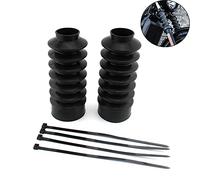 Bestbuymoto 2PCS 39mm Motorcycle Front Fork Cover Gaiters Rubber Long Boots For Sportster XL883 XL1200 FXD, black