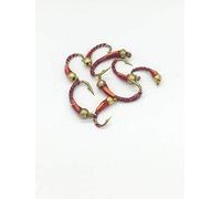 BestCity Fly Fishing Red BeadHead Epoxy Buzzers 8 pack trout flies Size 10-14#DR1-G