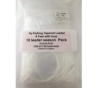 BestCity Fly Fishing Tapered LEADERS with loops MULTI Pack of 10 Size 2X 3X 4X 5X 6X