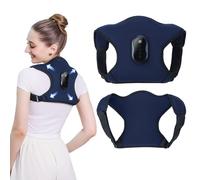 Bestcool Back Support Brace Posture Corrector, Adjustable Shoulder Massager for Men and Women with 2 Modes and 3 Levels Breathable Full Support For Neck Shoulders and Upper Back Relieve Fatigue