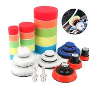 Bestcool Polishing Pads Kit - 29pc Sponge Wool Buffing Pads for Auto Car Polishing, Waxing, Sanding with 2pcs M14 Drill Adapters