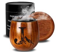 BestCustomSt Charred Wooden Whiskey Glasses Personalised Bourbon Drinking Glass with Name Initials Custom Engraved Whiskey Tumbler Gifts for Men Husband, Dad, Whiskey Lovers Birthday