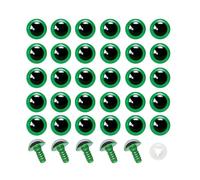 BESTCYC 100pcs 10mm Green Plastic Safety Eyes Craft Eyes with Washers for Amigurumi Dolls Plush Animals DIY Craft Lovers Doll Makers Crochet Craft Supplies
