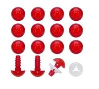 BESTCYC 1Box(50pcs) 10mm Red Plastic Safety Eyes with Red Pupils Threaded Design Craft Eyes with Washers for DIY Making and Repair Making of Amigurumi Stuffed Animal,Doll,Toy, Crochet, Supplies