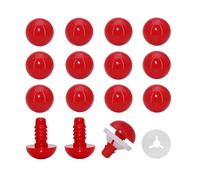 BESTCYC 1Box Red Plastic Safety Eyes Threaded Design Craft Eyes with Washers for Crafts DIY Making and Repair Making of Amigurumi Stuffed Animal,Doll,Toy, Crochet, Supplies (15mm(50pcs))