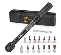 Bestdiyart 1/4 Drive Precision Torque Wrench Kit, 3-35Nm ±3% Accuracy,16-Piece Set with 3/8" Adapter, Hex/Torx/PH Bits for Bicycle, Motorcycle & Car Maintenance