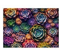 Bestdon 1000 Piece Puzzle for Adults, Colorful Succulents Plants Jigsaw Puzzles Impossible Fun and Challenging Multicolor Nature Puzzles Family Activity Gifts