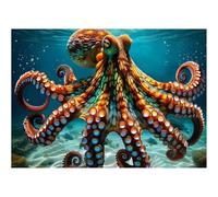 Bestdon 1000 Pieces Octopus Puzzles for Adults, Deep Blue Sea Ocean Exploration Theme Jigsaw Puzzle, Nature Marine Artwork Challenging Family Activity Puzzle Game
