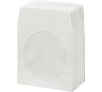 BestDuplicator White Cd/Dvd Paper Sleeves Envelopes With Flap And Clear Window - 100Pack