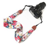 Bestele Camera Strap Scarf Soft Camera Neck Should Strap, Vintage Print Camera Straps for Women Men for DSLR/SLR/Nikon/Canon/Sony/Lumix/Fujifilm/Rico/Samsung/Pentax/Olympus etc.（Red Scarf）