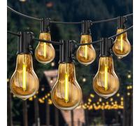 Bestendony 100FT Plug In Outdoor Lights Festoon Light Mains Powered Garden Bulb Lights Outdoor Waterproof with 50+2 Shatterproof Bulbs Outside Hanging Decorative Light for Garden, Porch, Gazebo, Party