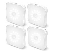 Bestendony Rechargeable Motion Sensor Lights Indoor Stair Lights Rechargeable Battery Night Lights Wireless Stick On Motion Detection Lights for Step, Stairs, Hallway, Closet, Bedroom, Kitchen, 4 Pack