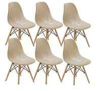 Bestenrose Water Resistant Shell Dining Chair Cover Jacquard Stretch Armless Chair Slipcovers Removable Washable Seat Cover for Kitchen Banquet Home Hotel Side Chairs Slipcover (set of 6, Beige)