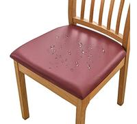 Bestenrose Waterproof Dining Chair Covers PU leather Seat Covers Slipcover | chair covers, Removable, Easy to clean, Scratchproof, Cushion Cover, with Fixing Buckle, for Dining Room, kitchen Chairs