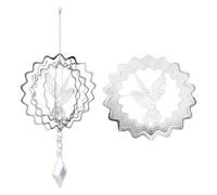 Bestewelry 1 Pc Stainless Steel Connector Charm Flower with Hollow Bird Link Charm Etched Metal Embellishments 15x0.3mm for 3D Twisting Wind Chime