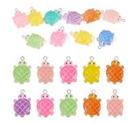 Bestewelry 10 Pcs Tortoise Resin Charms with Loops Cute Turtles Resin Pendants Colorful Tortoise Dangle Charms for Jewelry Making DIY Necklace Earrings Crafts