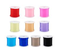 Bestewelry 10 Rolls 2mm Synthetic Rubber Cord No Hole Solid Pipe Rubber Tube Cord for Knitting Craft Holding Stitches Jewelry Making