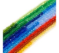 Bestewelry 10 Strands Glass Faceted Round Beads 2mm Tiny Crystal Glass Seed Beads Pony Beads for DIY Crafts Bracelet Necklace Jewellery Making