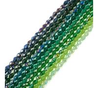 Bestewelry 10 Strands Teardrop Faceted Glass Bead 8x6mm Waterdrop Glass Crystals Beads Loose Spacer Bead for Necklaces Earring Jewelry Making Home Decor, Green