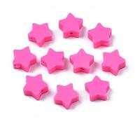 Bestewelry 1000pcs 8.5-9mm Hot Pink Star Shape Clay Beads Handmade Spacer Beads for Bracelet Necklace Earring Choker Anklet Jewellery Making Hole :1.6mm