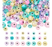 Bestewelry 100pcs Flat Round Evil Eye Beads Eye Lampwork Glass Loose Beads for DIY Crafts Bracelet Necklace Earring Jewelry Making