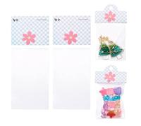 Bestewelry 100Pcs Jewelry Package Bags 3x2 Inch OPP Cellophane Bags Jewelry Packaging Display Bags with Flower Printed Paper Foldable Cards for Small Business Bracelet Necklace Earring - Blue