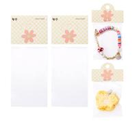 Bestewelry 100Pcs Jewelry Package Bags Set 3.9x2.3 Inch Rectangle OPP Cellophane Bags with 100Pcs Printed Paper Foldable Header Cards for Small Business Bracelet Necklace Earring - Yellow