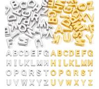Bestewelry 104 pcs Letter A-Z Acrylic Beads Alphabet Acrylic Beads 26 Styles Loose Spacer Letter Bead with Gold & Silver Color for Naming Bracelet Necklace Earring Ring Jewelry Making